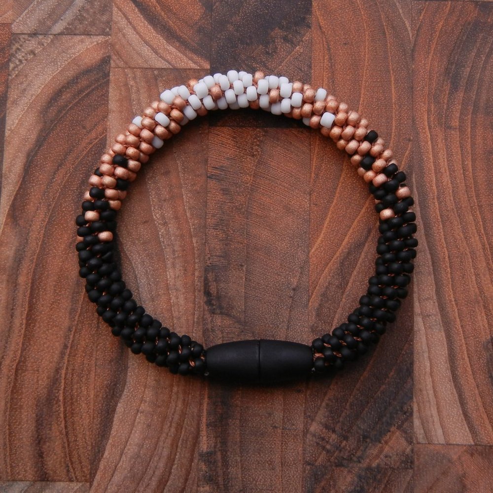 Metallic Camel Seed Bead Bracelet | Stackable Layering | Handmade Custom Size